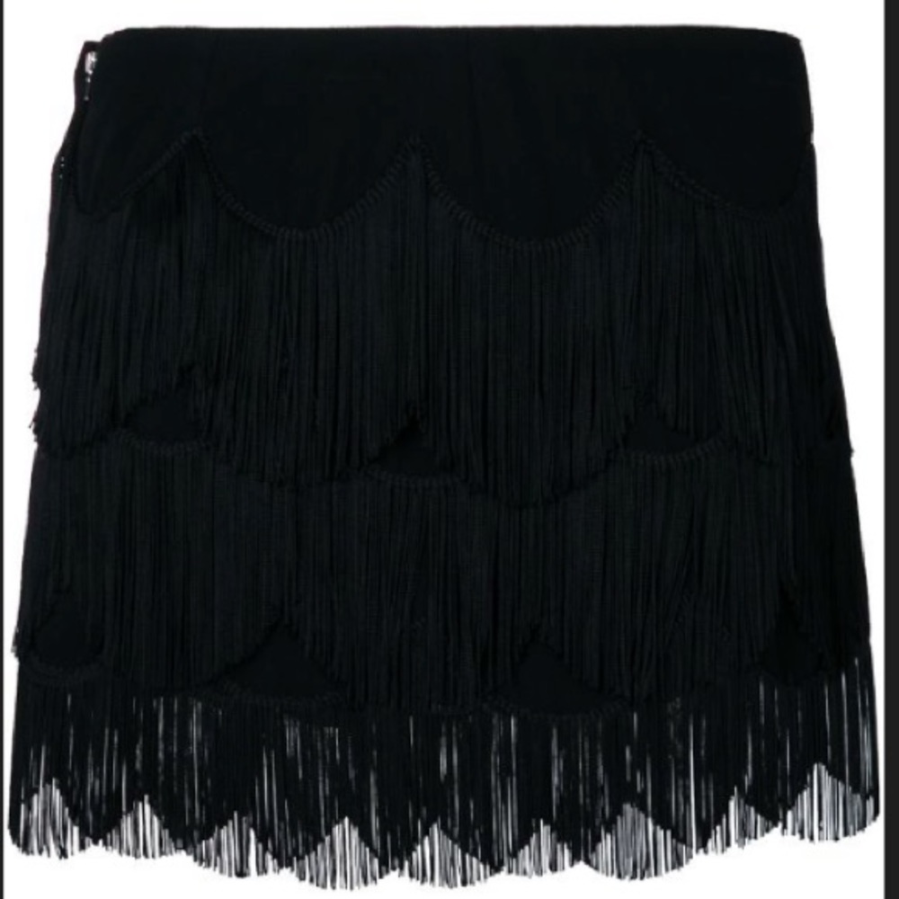 Marc Jacobs Mini Skirt with Fringe Black Flapper - Picture 4 of 8